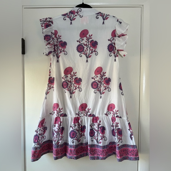 Victoria Dunn Lillie Mini Dress in Camelia Block Floral Print Purple Pink XS - Picture 11 of 12